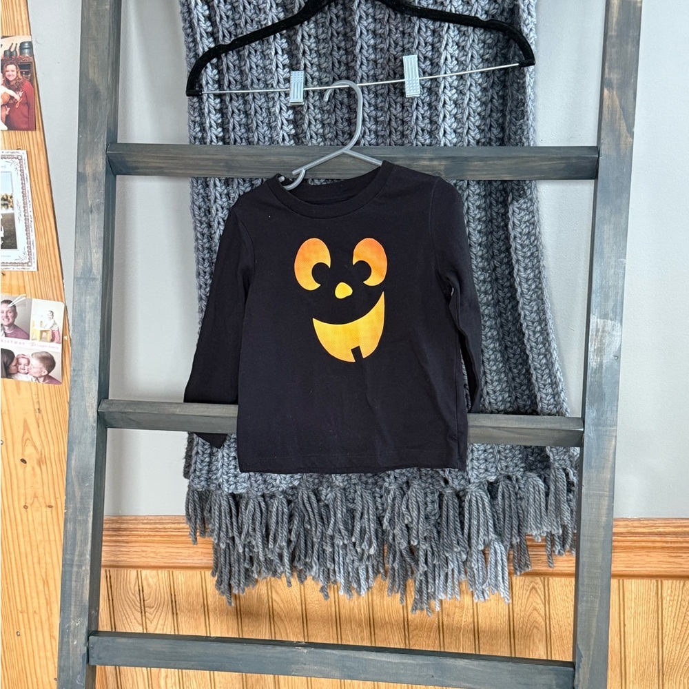 Kids Black and Orange Graphic Long Sleeve Shirt
